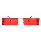 Loro - Rectangle Retro Narrow Slim Flat Top Tinted Sunglasses - Charming Charlie
