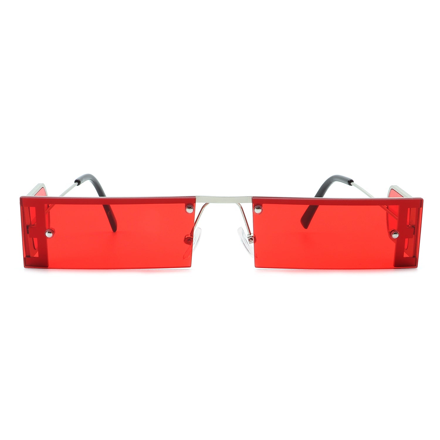 Loro - Rectangle Retro Narrow Slim Flat Top Tinted Sunglasses - Charming Charlie