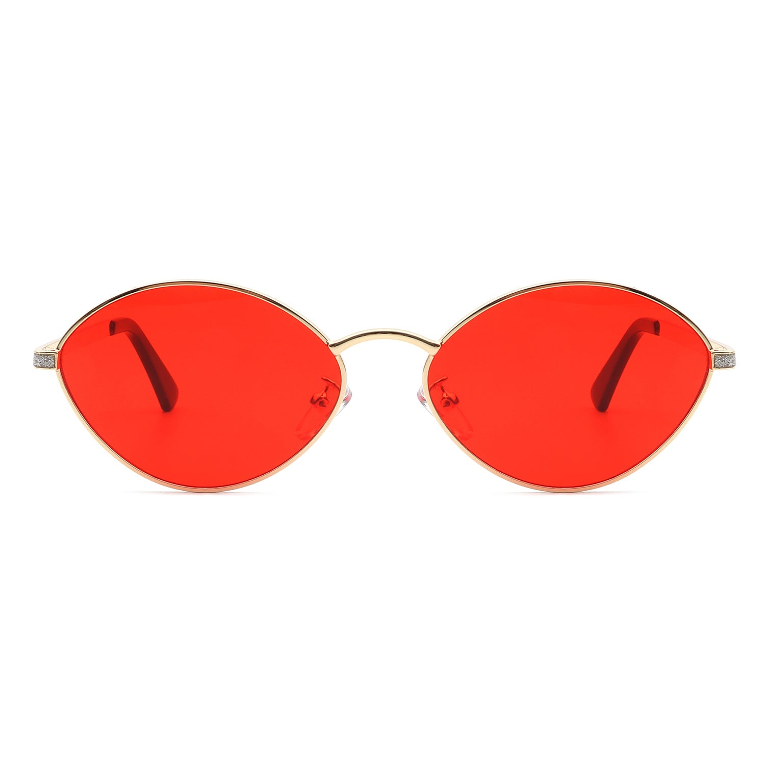 Ufril - Oval Retro Geometric Round Glitter Fashion Sunglasses - Charming Charlie