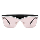 Lythia - Semi-Rimless Fashion Flat Top Sunglasses - Charming Charlie