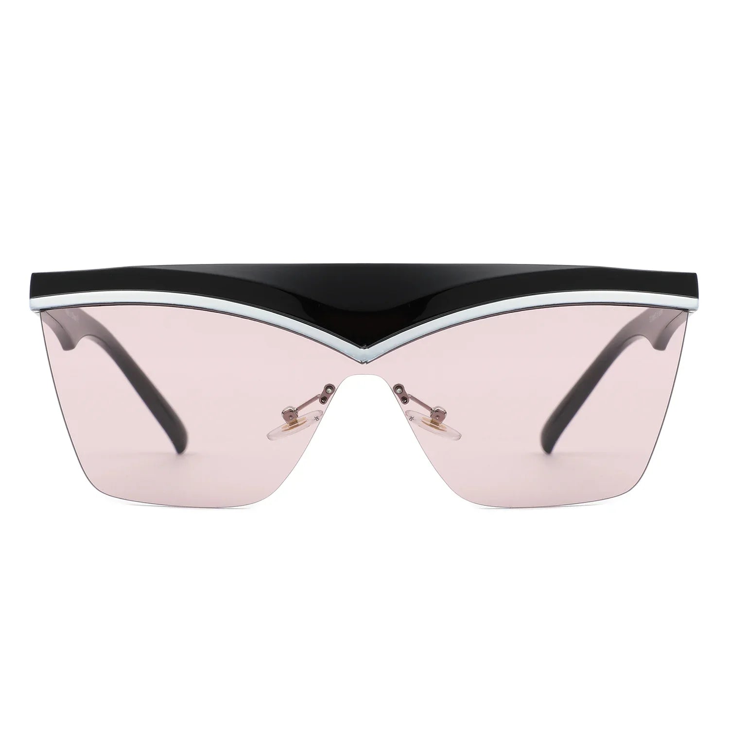 Lythia - Semi-Rimless Fashion Flat Top Sunglasses - Charming Charlie