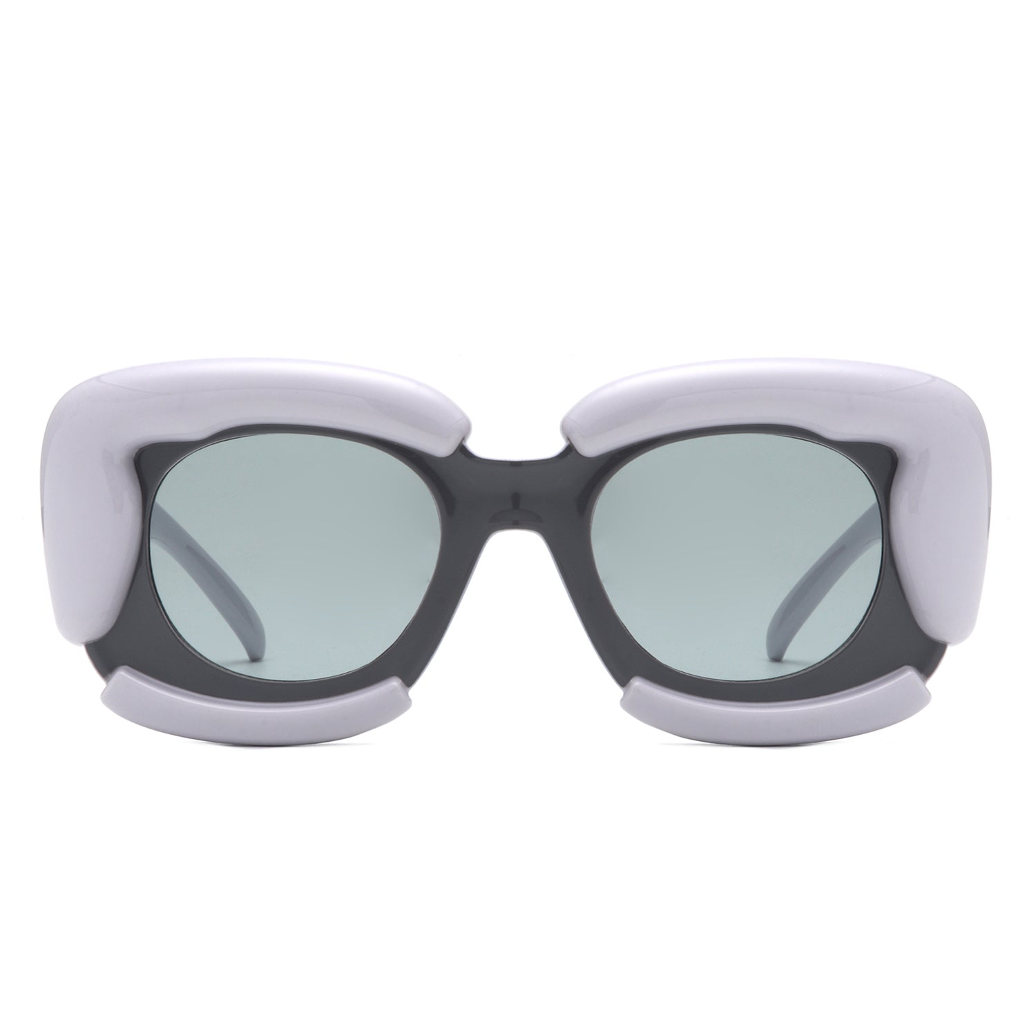 Twirl - Square Geometric Irregular Chunky Fashion Futuristic Sunglasses - Charming Charlie