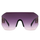Brio - Oversized Bold Square Retro Rimless Sunglasses - Charming Charlie