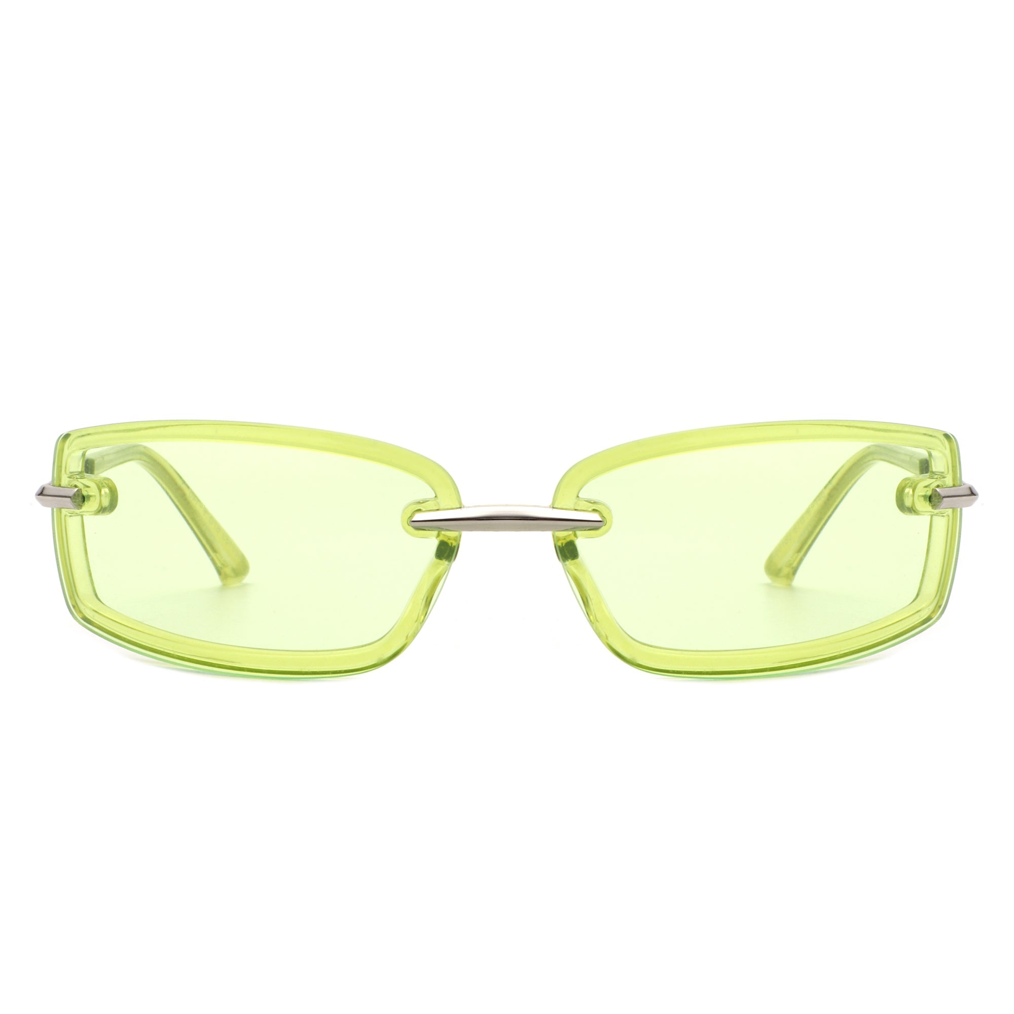 Thalyn - Rectangle Sleek Tinted Sports Color Pop Sunglasses - Charming Charlie