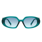 Glittera - Rectangle Retro Oval Chic Round Lens Leaf Design Fashion Sunglasses - Charming Charlie