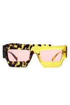 Brynden - Futuristic Square Irregular Flat Top Two-Tone Sunglasses - Charming Charlie