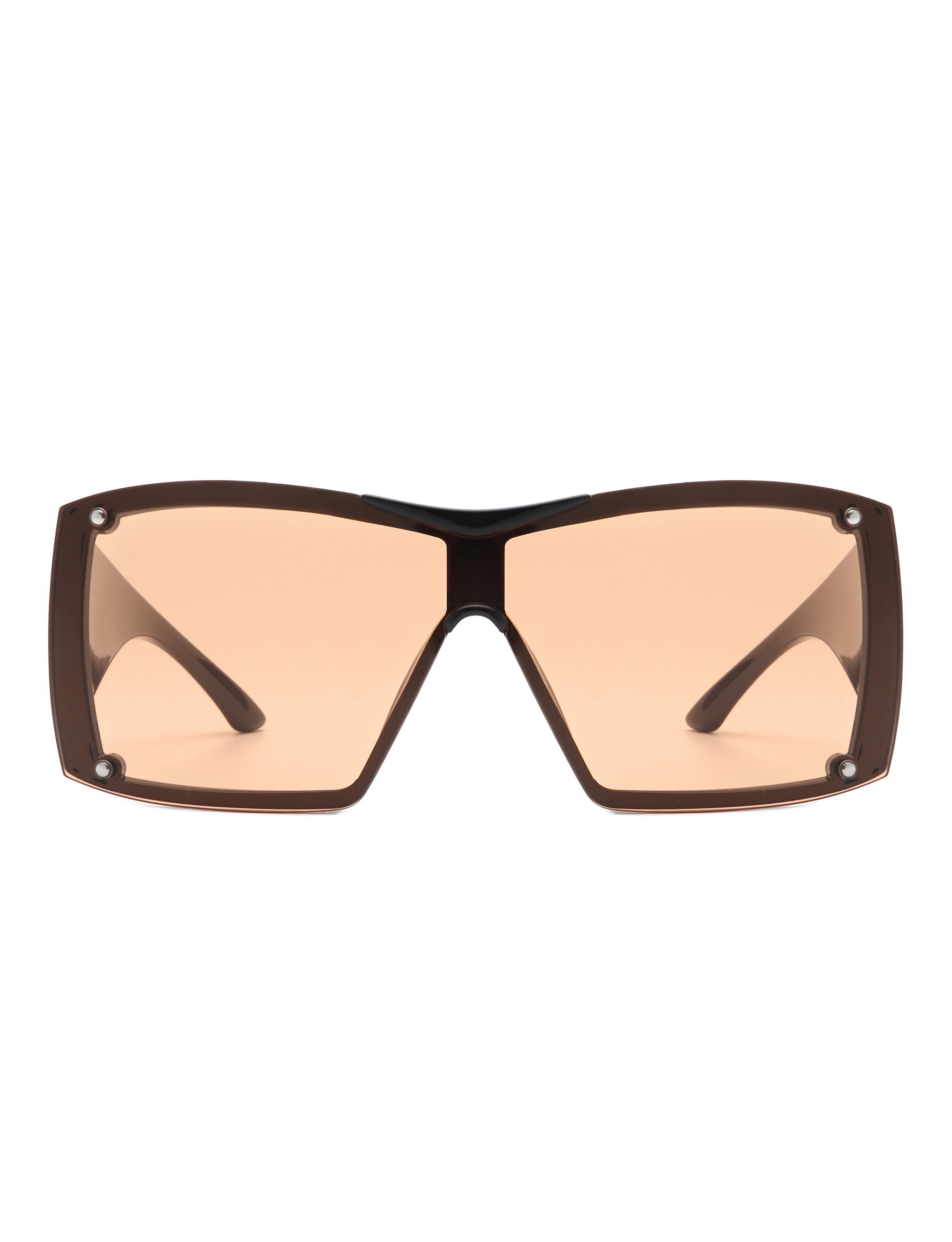 Fizz - Oversized Thick Frame Wrap-Around Women's Square Sunglasses - Charming Charlie