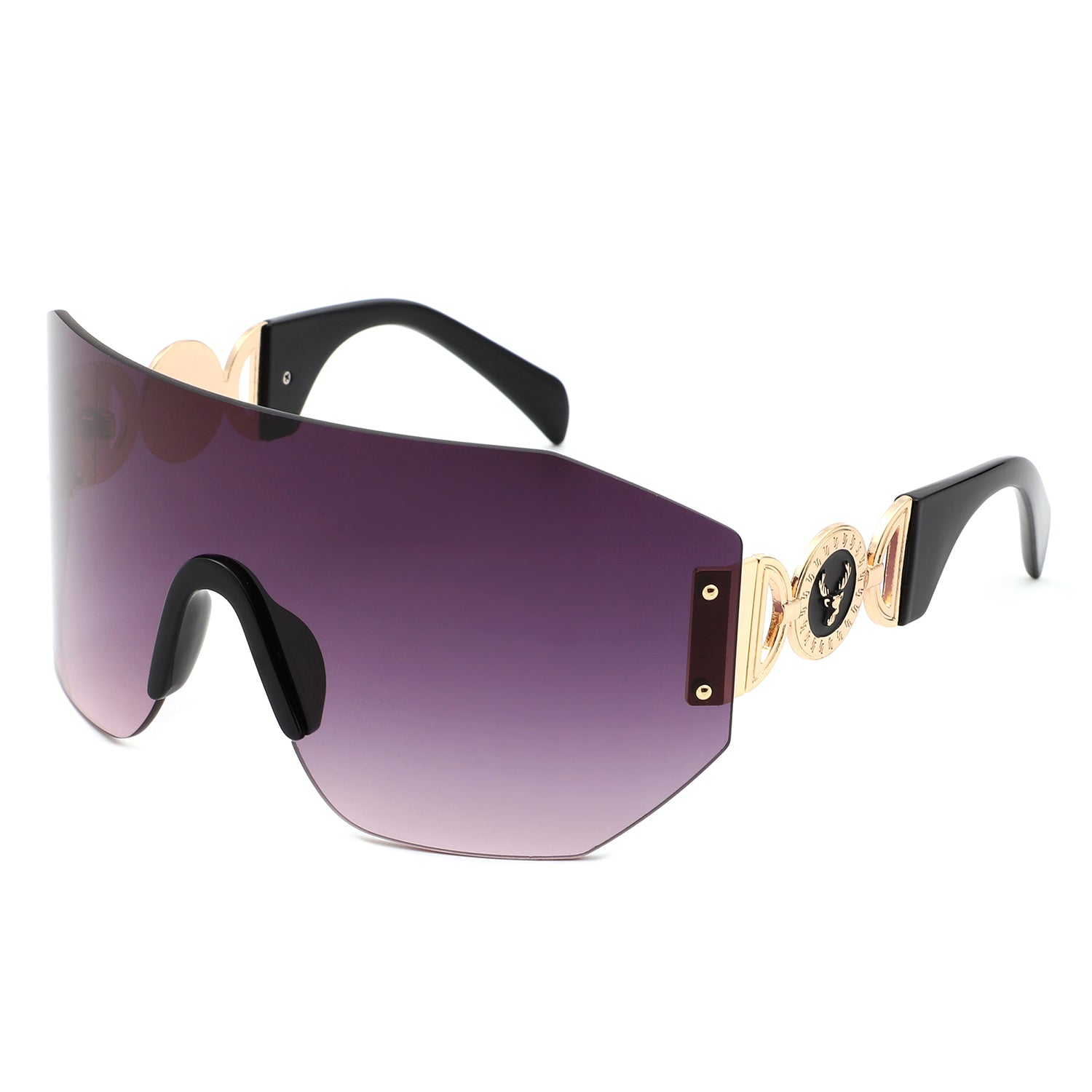 Brio - Oversized Bold Square Retro Rimless Sunglasses - Charming Charlie