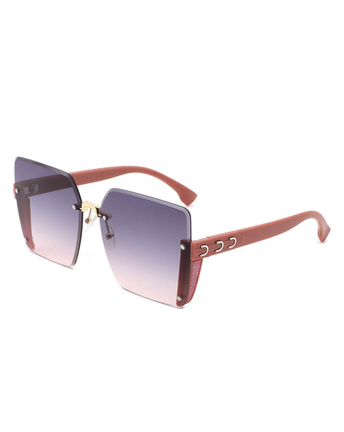 Nysera - Rimless Fashion Square Flat Top Sunglasses - Charming Charlie