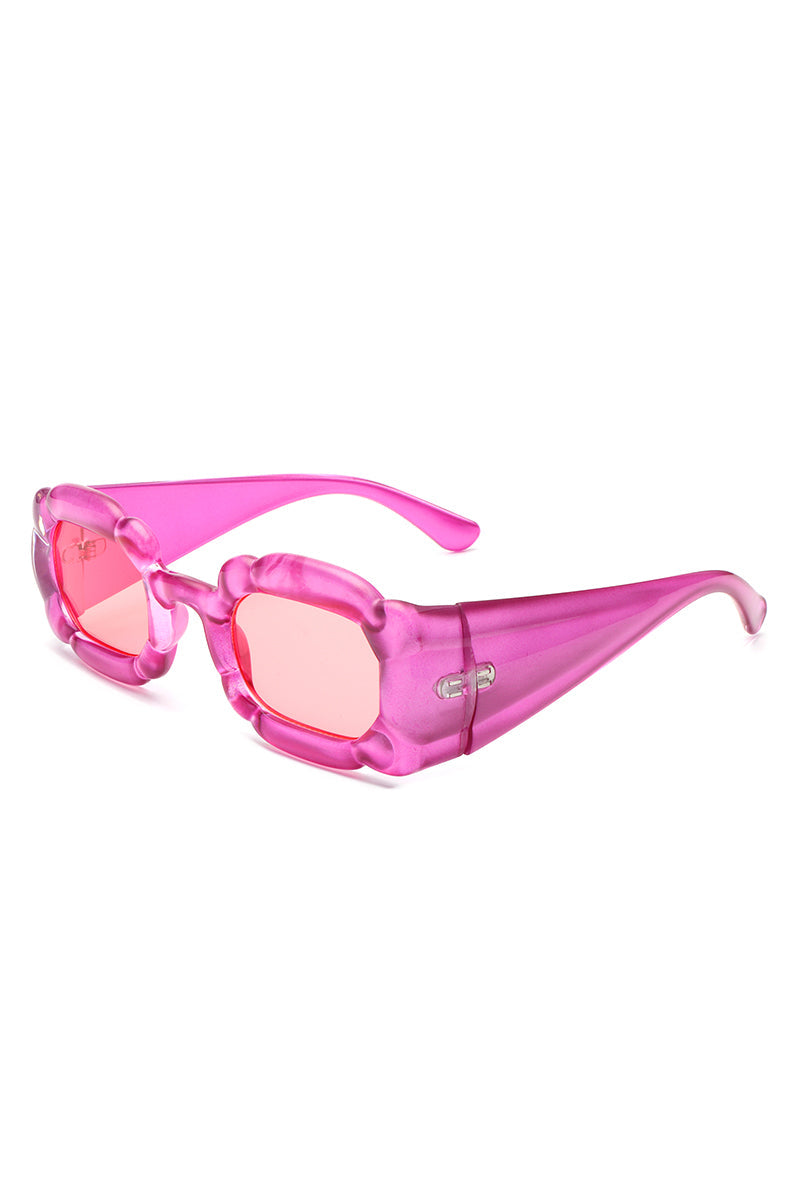 Uplift - Geometric Irregular Thick Frame Square Fashion Sunglasses - Charming Charlie
