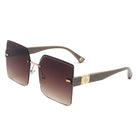 Brisla - Chic Oversized Rimless Square Tinted Fashion Women's Sunglasses - Charming Charlie
