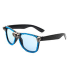 Myralis - Classic Horn Rim Rhinestone Gothic Skull Square Sunglasses - Charming Charlie