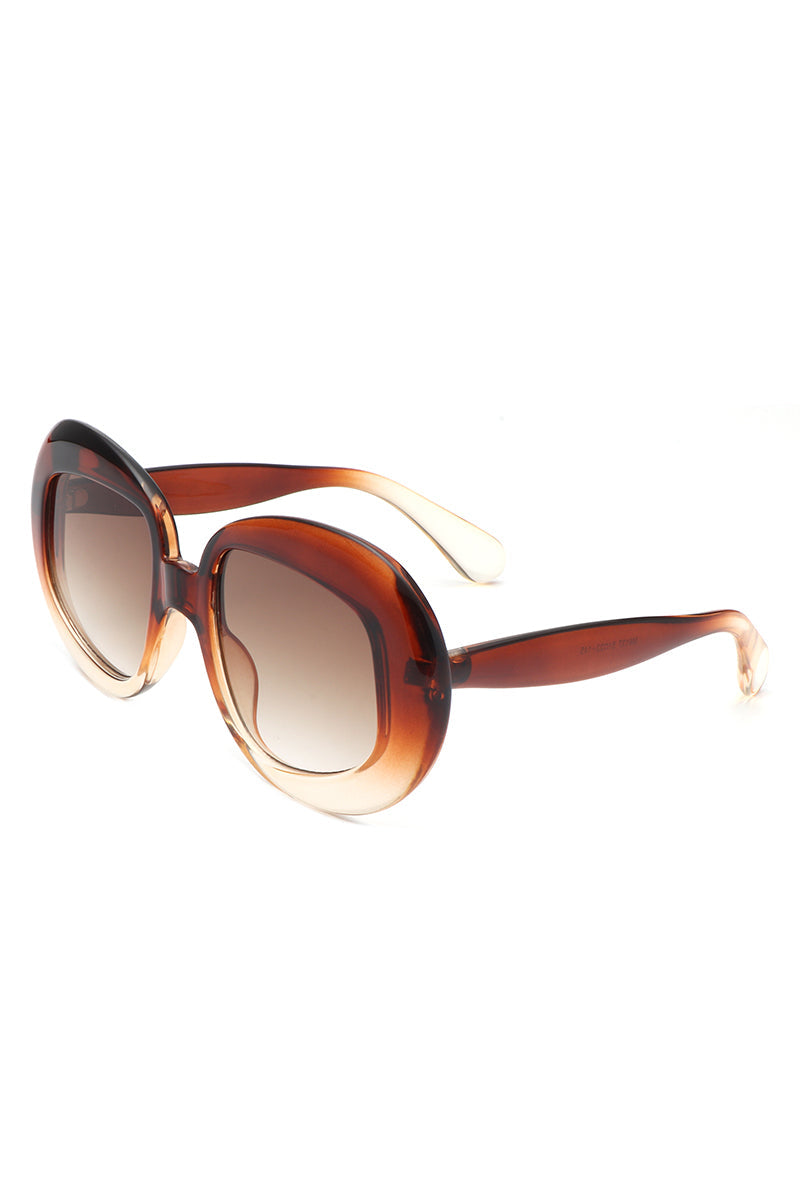 Maven - Oversized Geometric Oval Round Fashion Women's Sunglasses - Charming Charlie