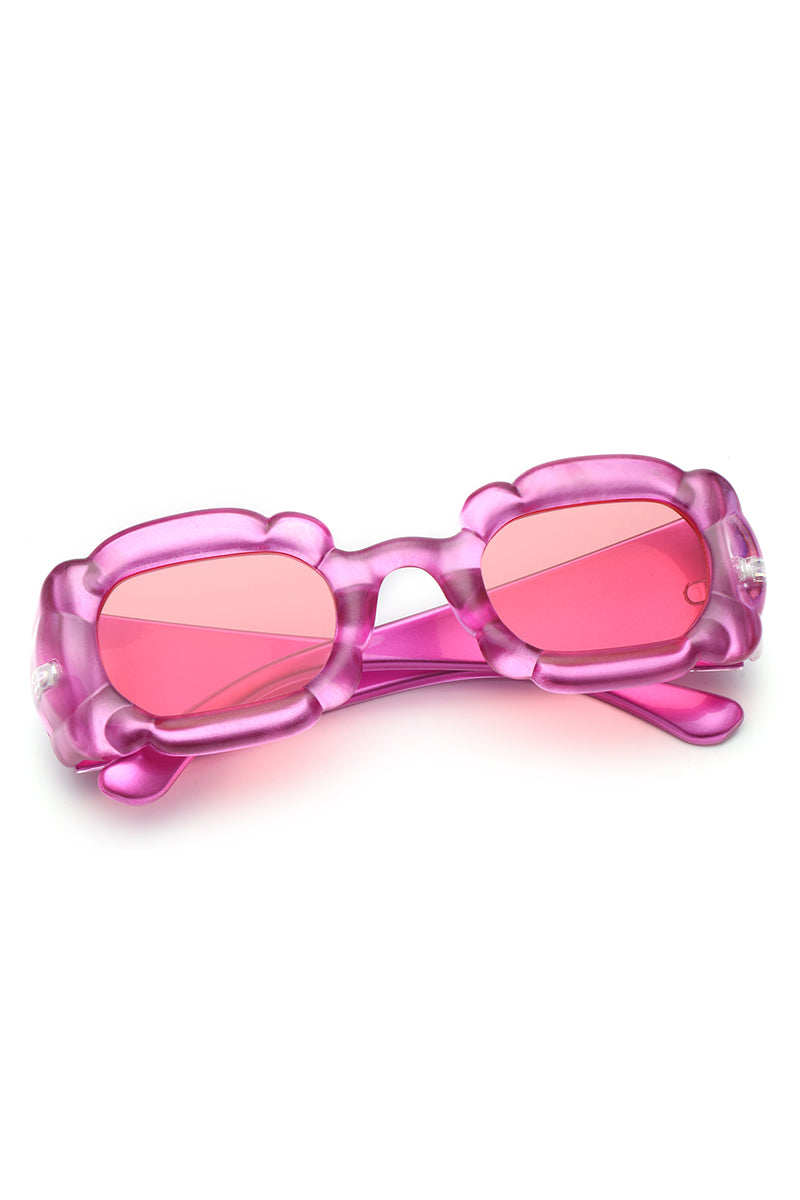 Uplift - Geometric Irregular Thick Frame Square Fashion Sunglasses - Charming Charlie