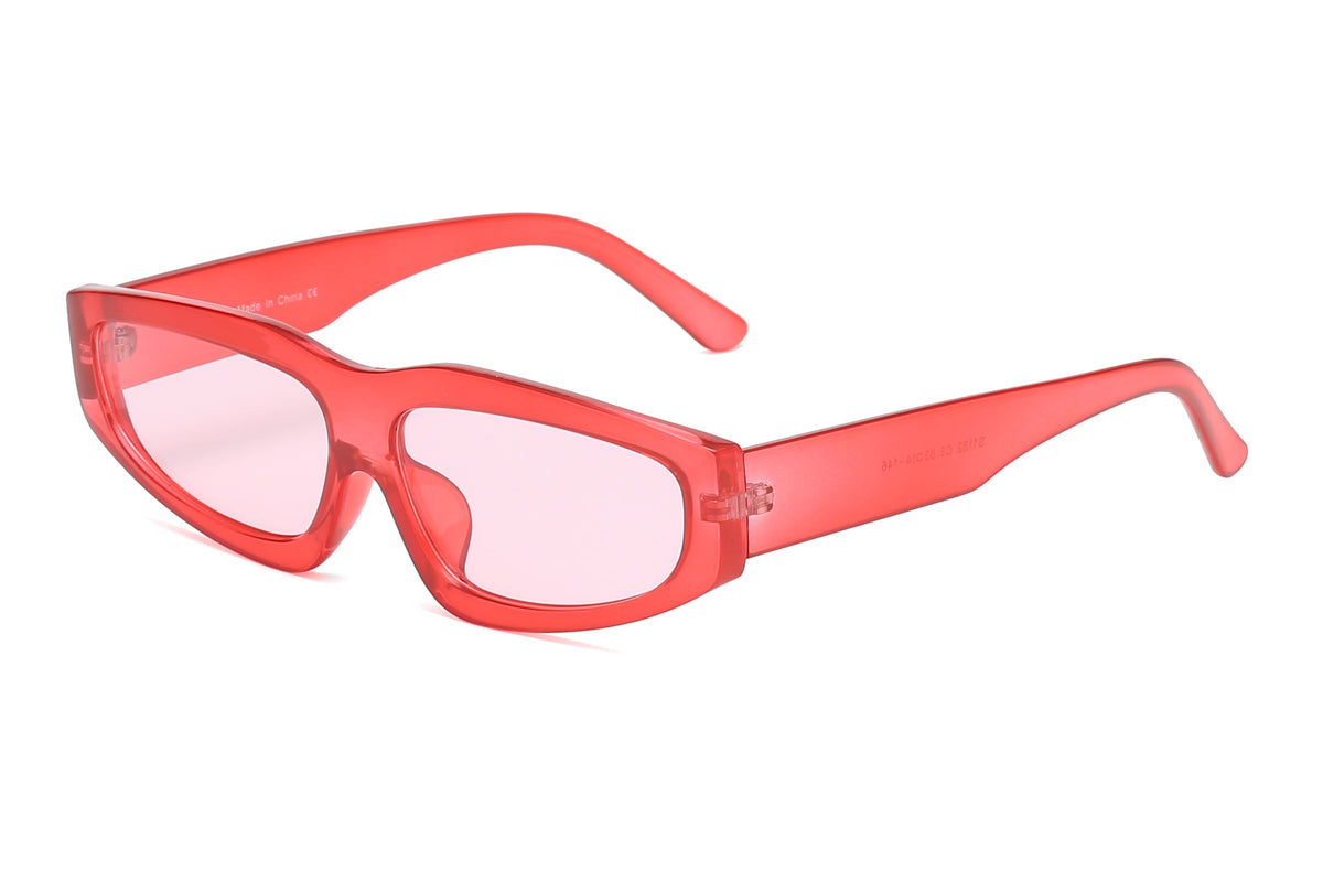 Odessa | Retro Thick Rectangle Unisex Fashion Sunglasses - Charming Charlie