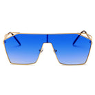 LAVAL | S2071 - Flat Top Metal Oversize Square Fashion Sunglasses - Cramilo Eyewear - Stylish Trendy Affordable Sunglasses Clear Glasses Eye Wear Fashion