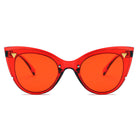 GRENOBLE | S1098 - Women Retro Fashion Round Cat Eye Sunglasses - Cramilo Eyewear - Stylish Trendy Affordable Sunglasses Clear Glasses Eye Wear Fashion