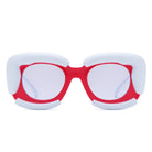 Twirl - Square Geometric Irregular Chunky Fashion Futuristic Sunglasses - Charming Charlie