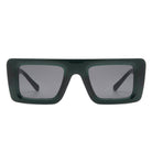 Lumos - Square Retro Two-Tone Thick Frame Flat-Top Sunglasses - Charming Charlie