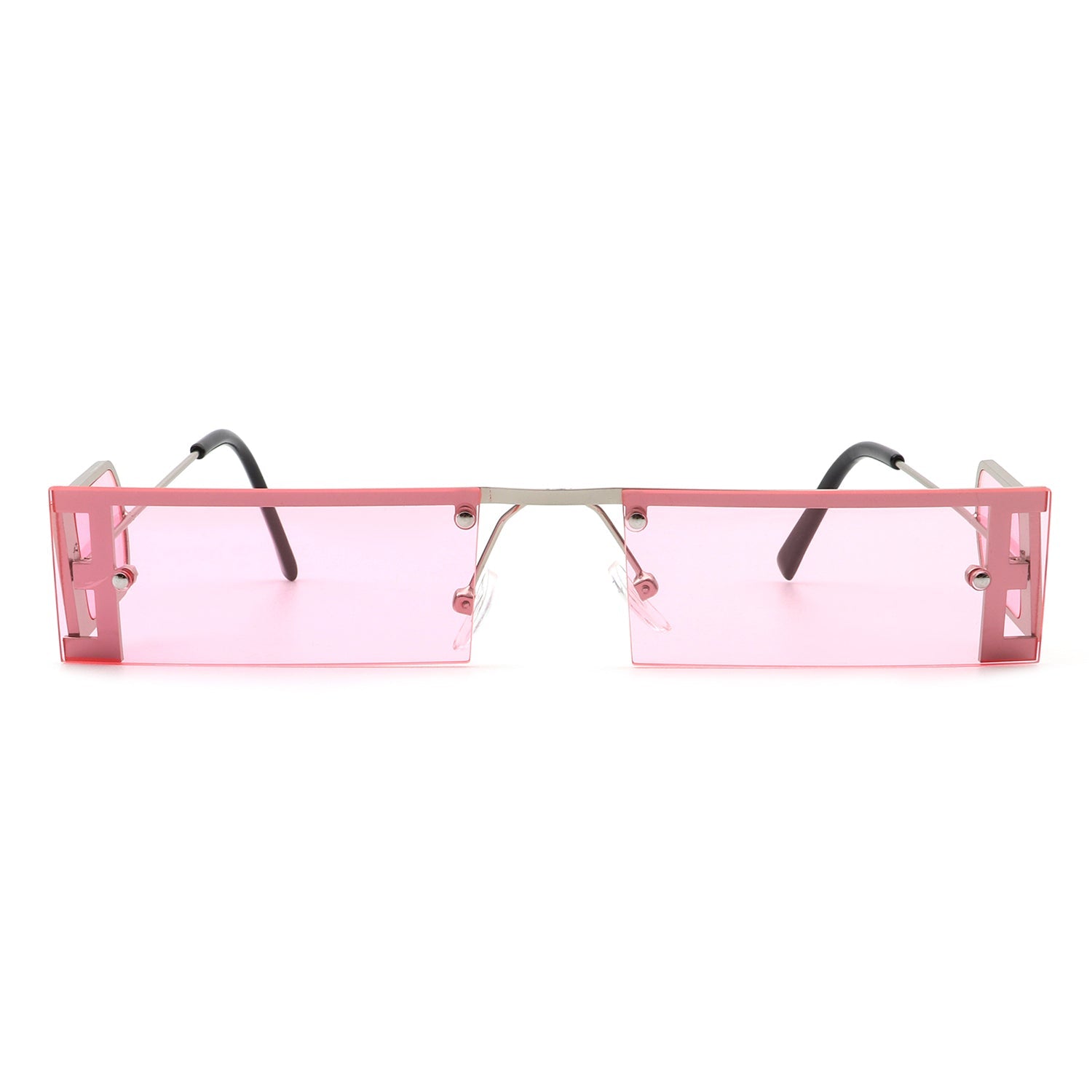 Loro - Rectangle Retro Narrow Slim Flat Top Tinted Sunglasses - Charming Charlie