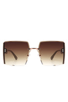 Lyris - Square Rimless Oversize Chic Women's Fashion Sunglasses - Charming Charlie