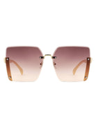 Nysera - Rimless Fashion Square Flat Top Sunglasses - Charming Charlie