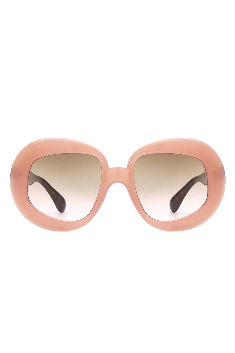 Maven - Oversized Geometric Oval Round Fashion Women's Sunglasses - Charming Charlie