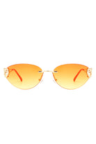 Myral - Women's Chic Frameless Oval Heart Designed Cat Eye Sunglasses - Charming Charlie