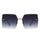 Brisla - Chic Oversized Rimless Square Tinted Fashion Women's Sunglasses - Charming Charlie