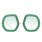 Xanadawn - Women Round Irregular Geometric Glitter Fashion Sunglasses - Charming Charlie
