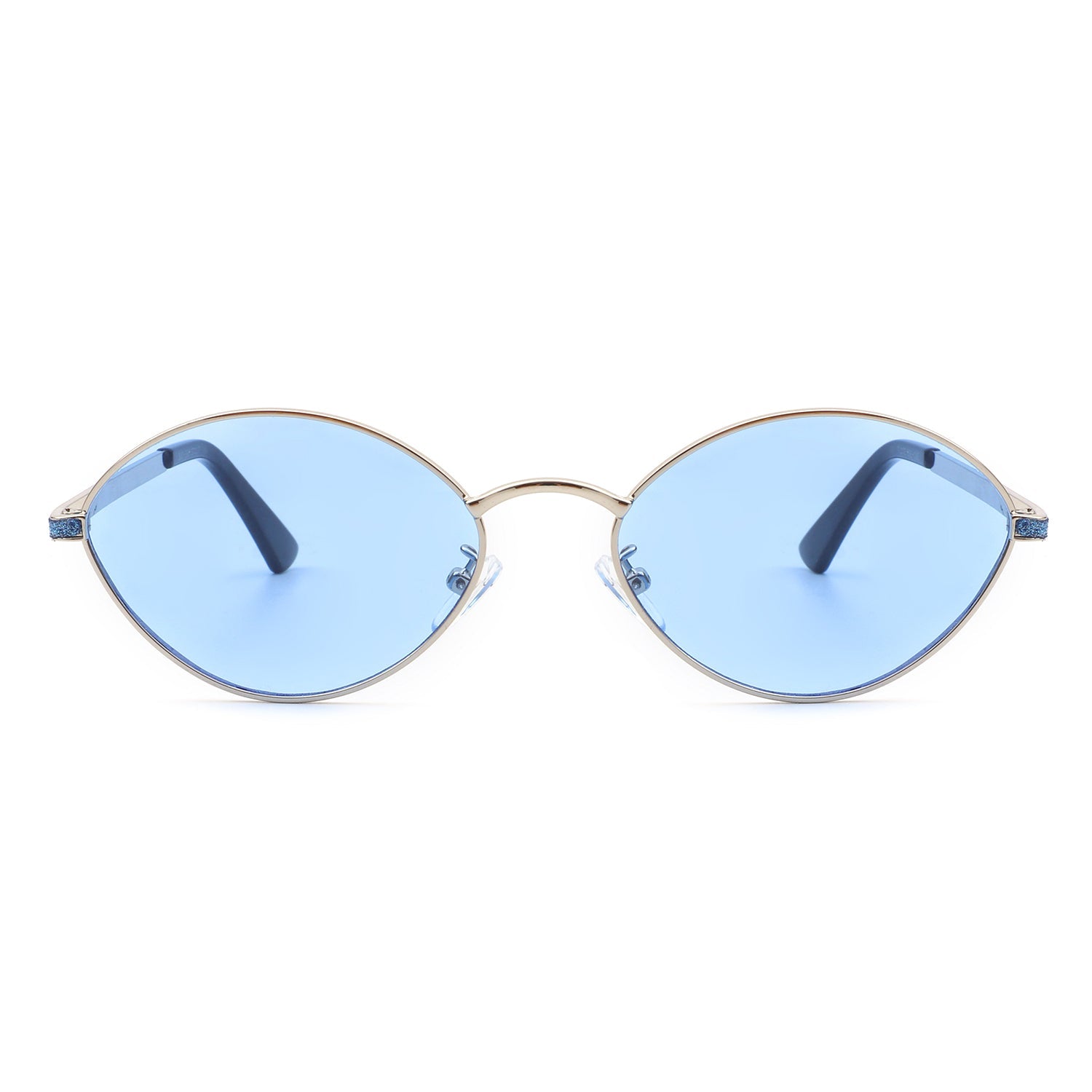 Ufril - Oval Retro Geometric Round Glitter Fashion Sunglasses - Charming Charlie