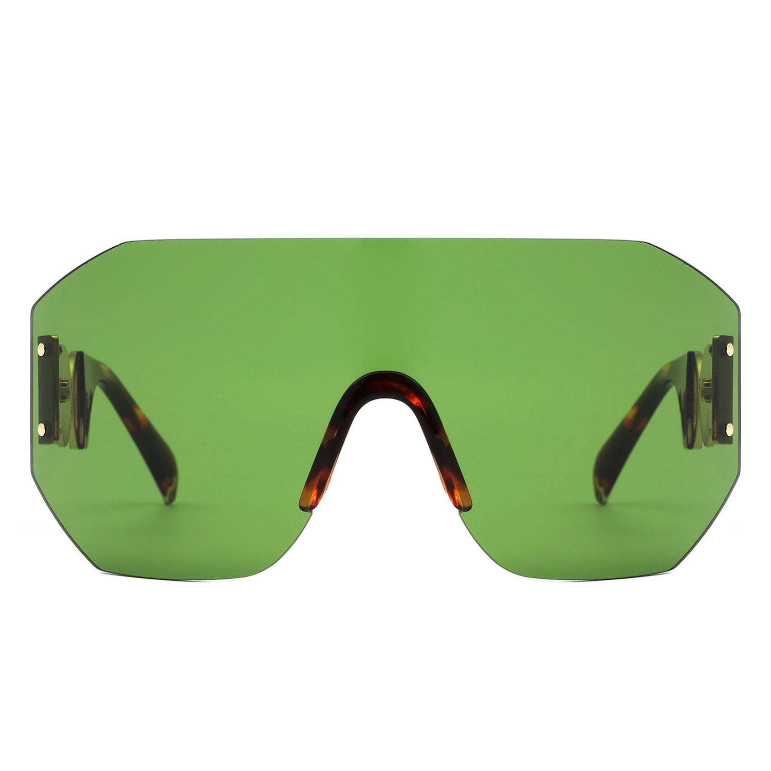 Brio - Oversized Bold Square Retro Rimless Sunglasses - Charming Charlie