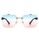 Orbit - Women's Rimless Tinted Square Fashion Sunglasses - Charming Charlie