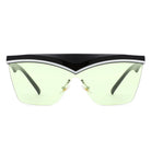 Lythia - Semi-Rimless Fashion Flat Top Sunglasses - Charming Charlie