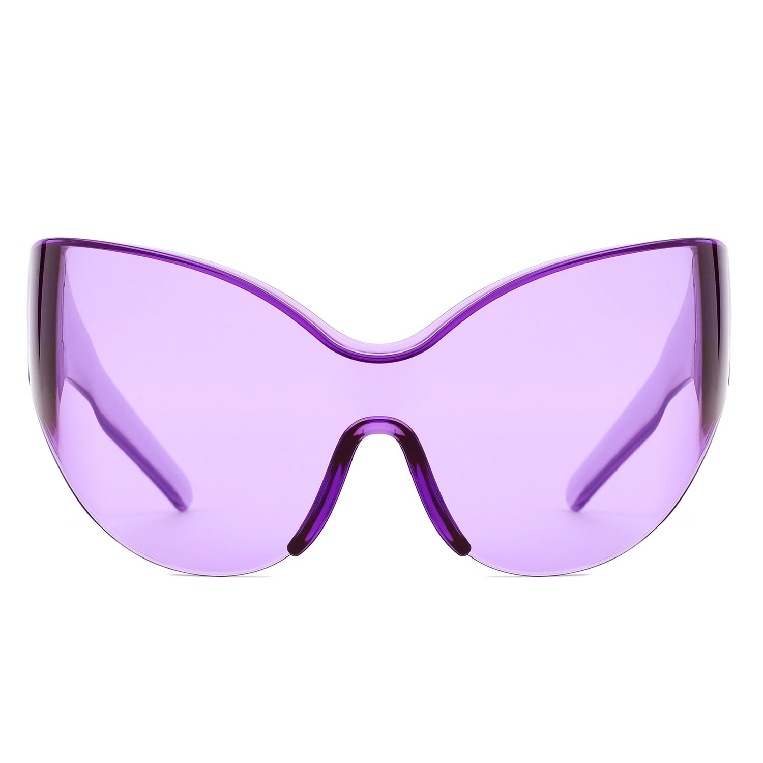 Quirk - Futuristic Oversized Shield Wrap Around Tinted Sunglasses - Charming Charlie