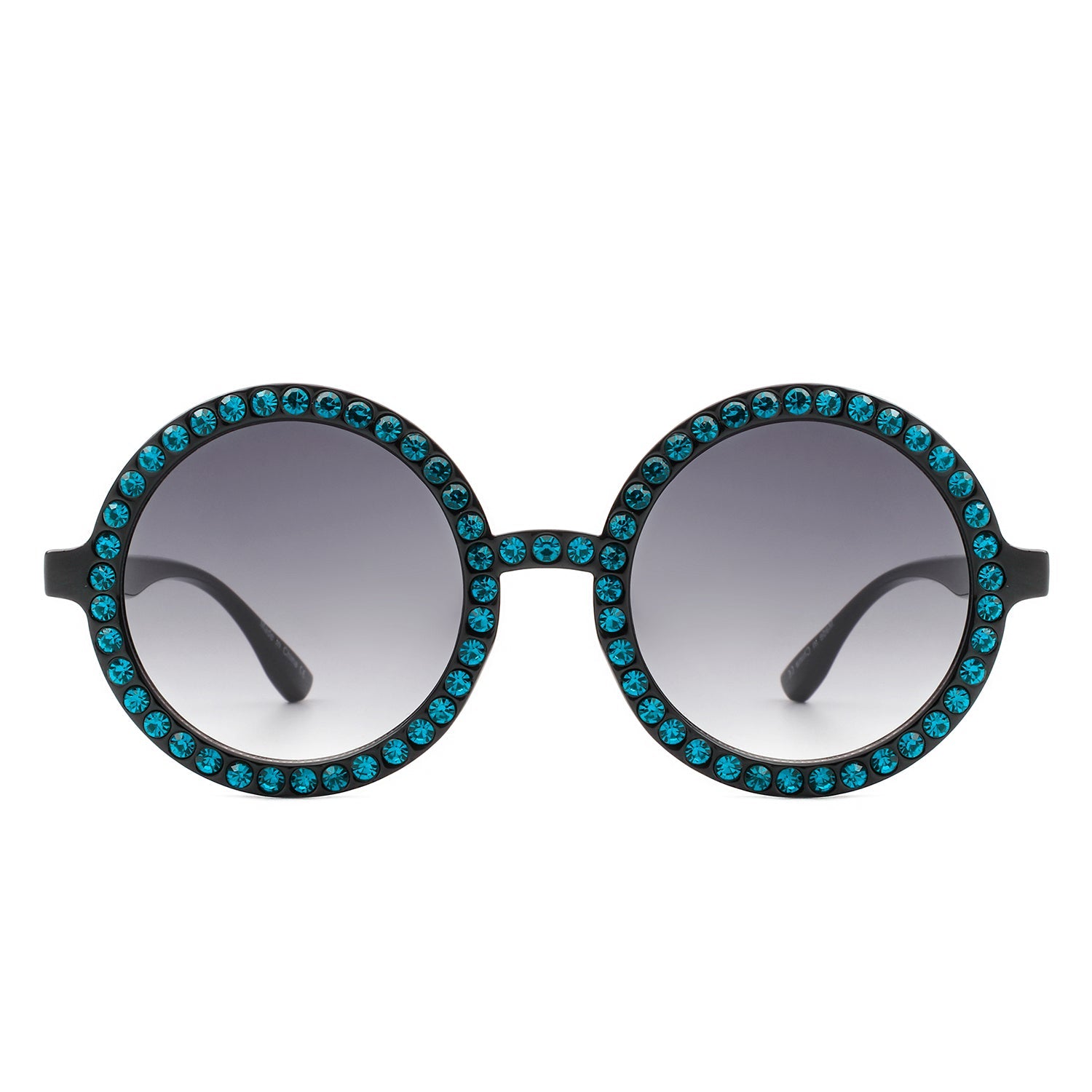 Dreamwey - Round Fashion Rhinestone Circle Oversize Women Sunglasses - Charming Charlie