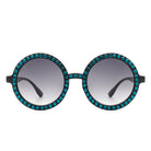 Dreamwey - Round Fashion Rhinestone Circle Oversize Women Sunglasses - Charming Charlie