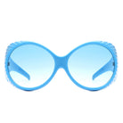 Radiant - Oversized Round Wrap-Around Fashion Women's Sunglasses - Charming Charlie