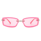 Thalyn - Rectangle Sleek Tinted Sports Color Pop Sunglasses - Charming Charlie