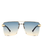 Blip - Retro Tinted Rimless Brow-Bar Fashion Square Sunglasses - Charming Charlie