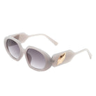 Glittera - Rectangle Retro Oval Chic Round Lens Leaf Design Fashion Sunglasses - Charming Charlie