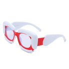Twirl - Square Geometric Irregular Chunky Fashion Futuristic Sunglasses - Charming Charlie