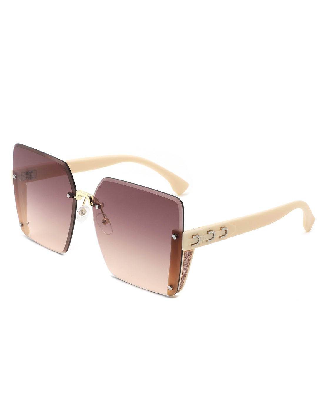 Nysera - Rimless Fashion Square Flat Top Sunglasses - Charming Charlie