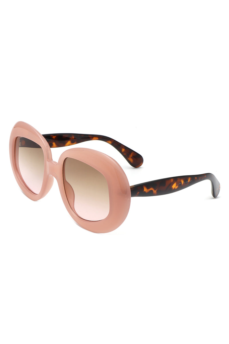 Maven - Oversized Geometric Oval Round Fashion Women's Sunglasses - Charming Charlie
