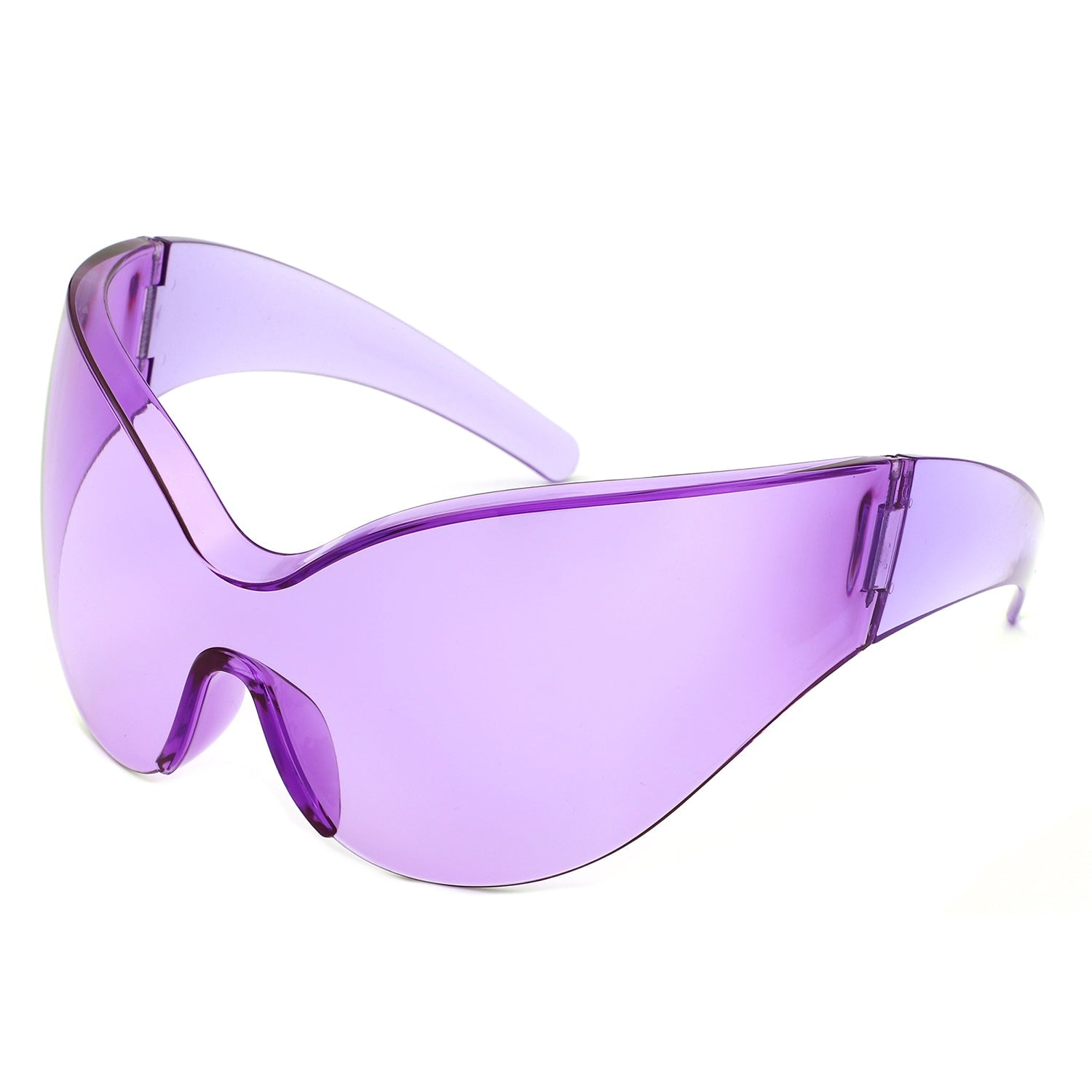 Quirk - Futuristic Oversized Shield Wrap Around Tinted Sunglasses - Charming Charlie