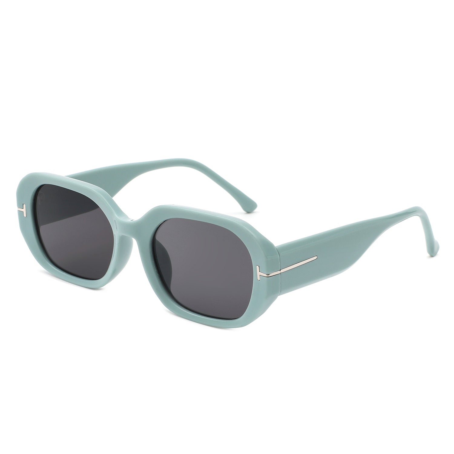 Nexis - Geometric Square Thick Frame Fashion Sunglasses - Charming Charlie