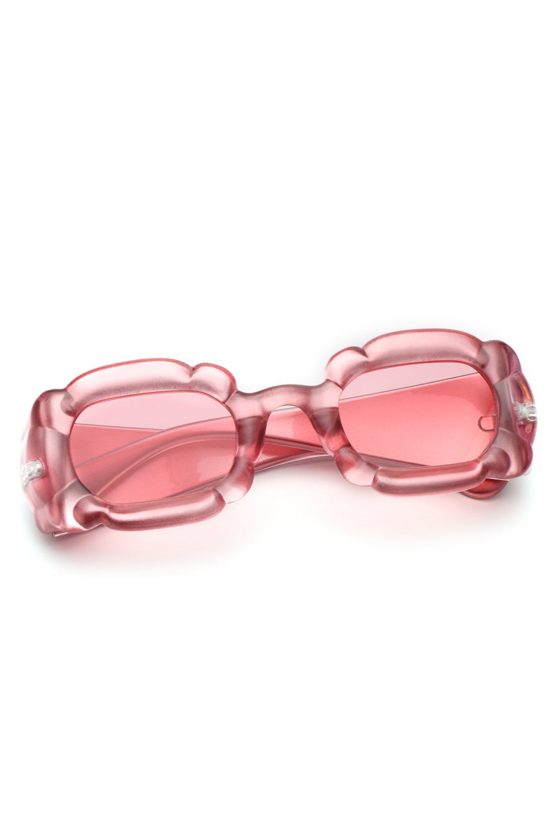 Uplift - Geometric Irregular Thick Frame Square Fashion Sunglasses - Charming Charlie