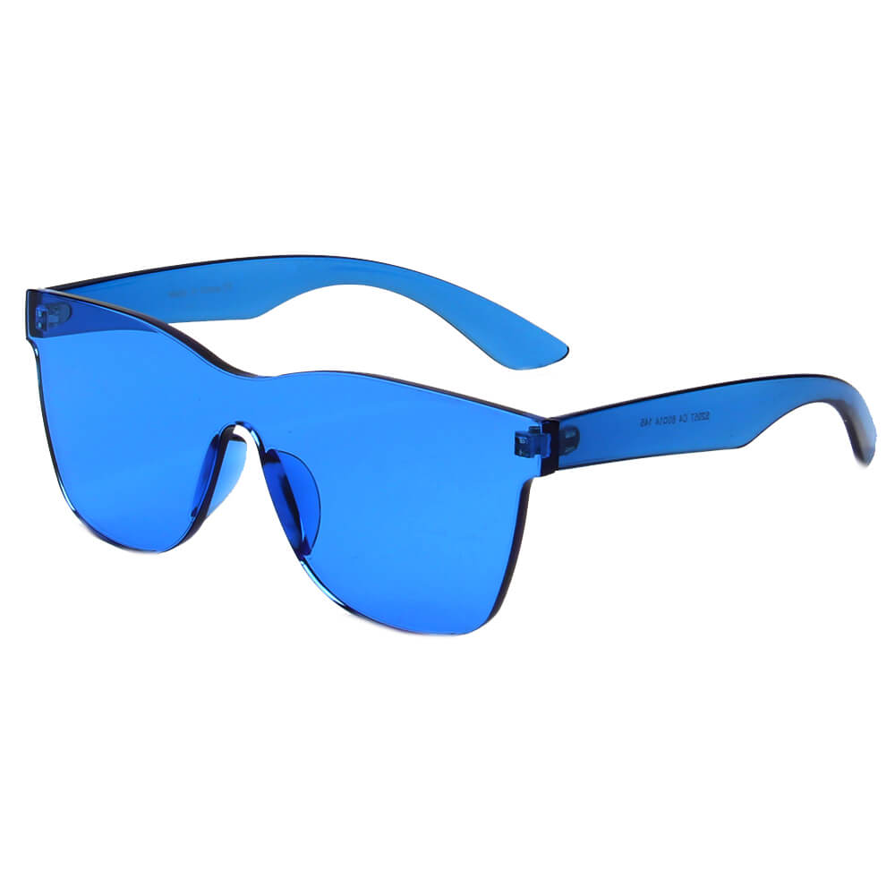 LEMOORE | S2057 - Retro Flat Lens Candy Color Square Rimless Tinted Colorful Lenses Sunglasses - Cramilo Eyewear - Stylish Trendy Affordable Sunglasses Clear Glasses Eye Wear Fashion