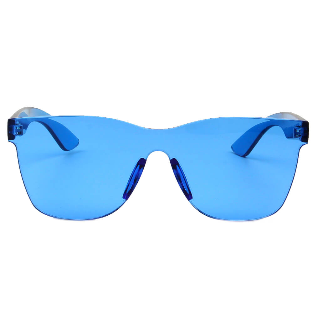 LEMOORE | S2057 - Retro Flat Lens Candy Color Square Rimless Tinted Colorful Lenses Sunglasses - Cramilo Eyewear - Stylish Trendy Affordable Sunglasses Clear Glasses Eye Wear Fashion