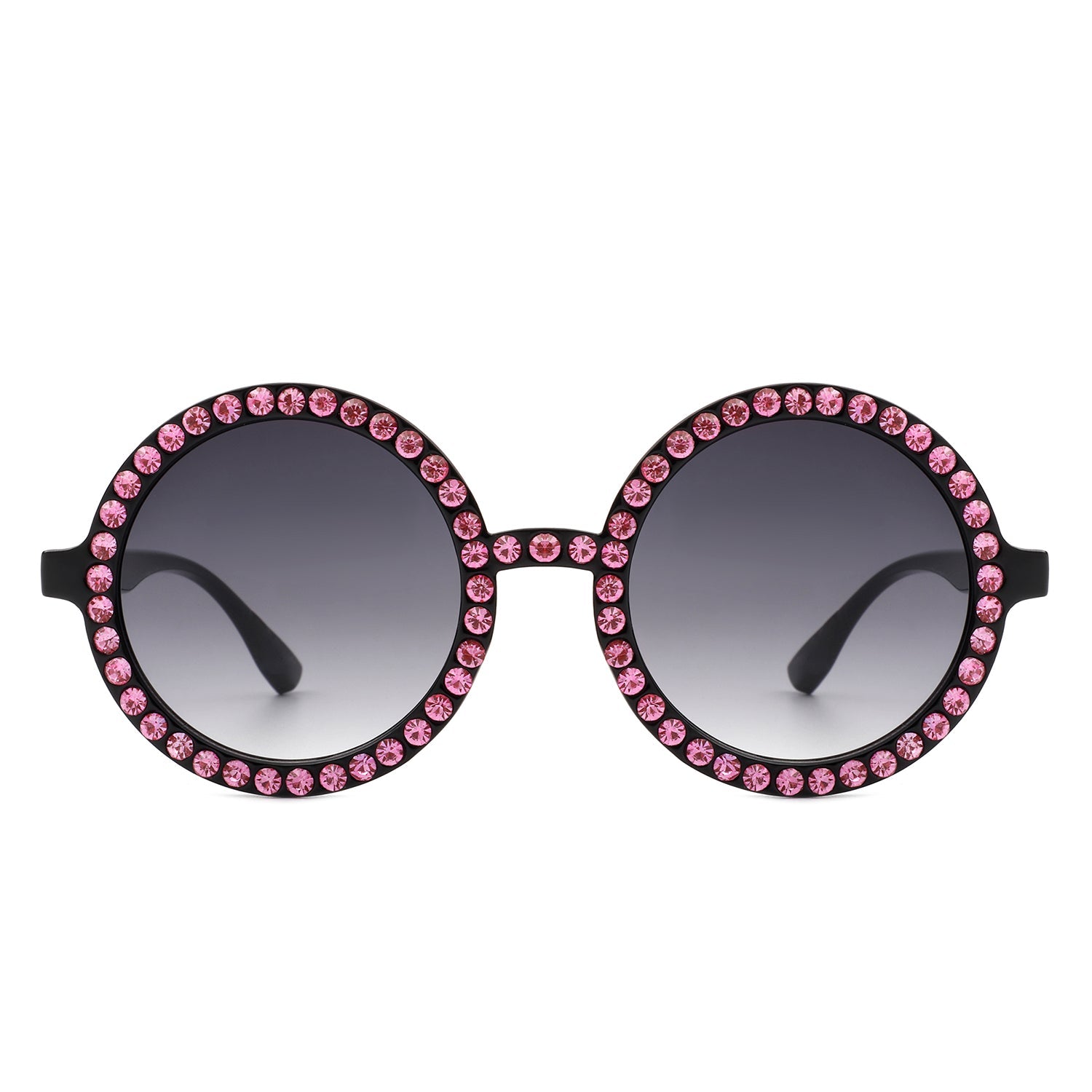 Dreamwey - Round Fashion Rhinestone Circle Oversize Women Sunglasses - Charming Charlie